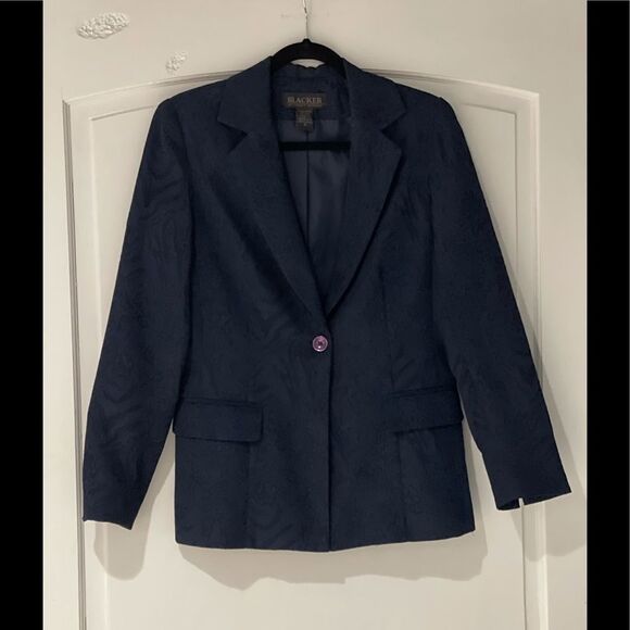 Blacker by Stanley Blacker navy jacquard blazer - Picture 1 of 1